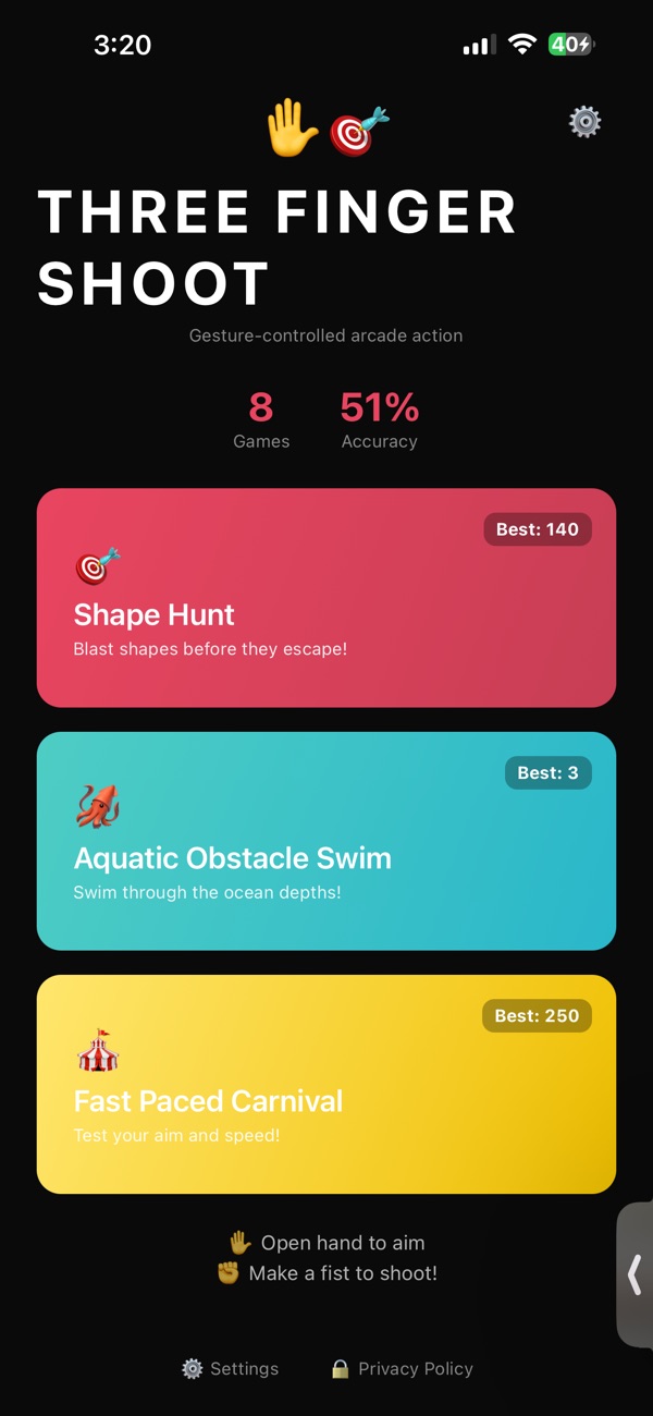 Three Finger Shoot — App Store screenshot 1