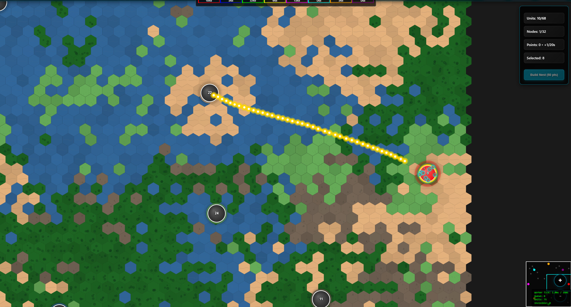 Armies and terrain in Flocking Wars